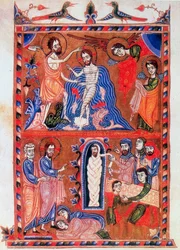 "Jeesuksen kaste ja Lasaruksen ylösnousemus", 1336