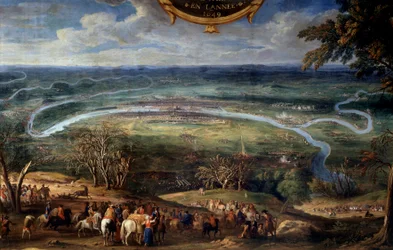 Louis II of Bourbon, Conden prinssi (Bourbon-Conde) (Grand Conde) (1621-1686), Pariisin saarto vuonna 1649 Vapahtaja Le Conten Fronde-maalauksen aikana (Leconte, Le Comte, Lecomte) (1659) -1694) 1600-luvun Chantilly, Musee Conde
