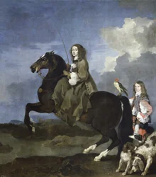 Muotokuva Ruotsin kuningatar Kristiinasta 1626-1689 hevosen selässä, 1653-1654