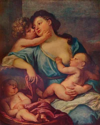 Naisen ja kolmen lapsen muotokuva, 1600-luku, 1907