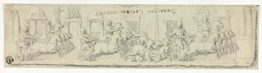 Antiikki Relief of Chariot Race