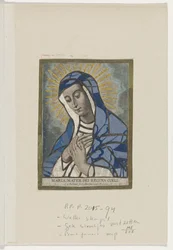 Hakija tapasi Marian Maria Mater Dei Taivaan kuningatar (otsikko esineessä)