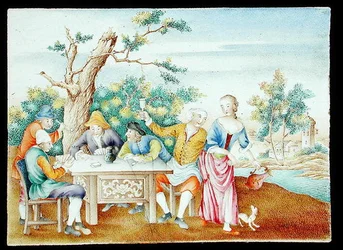 Famille ruusulaatta, n. 1740 (emali)