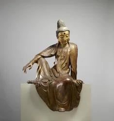 Bodhisattva Guanyin, Ming-dynastia, 1300-1400-luvun loppu (kuivalakka, kulta ja maali)