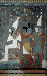 Luxor, Thebes: Kuninkaiden laakso, egyptiläisen faaraon Horemhebin (-1343 - -1314) hauta, jolla jumalatar Isis ilmestyy.