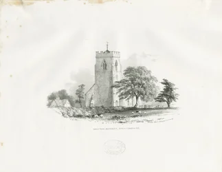 Drayton Bassett Church: litografia (vinjetoitu), nd [c 1825-30] (painettu)