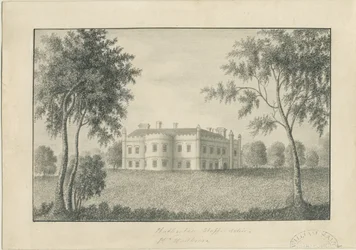 Hatherton Hall: lyijykynäpiirros, nd [c 1860] (piirustus)