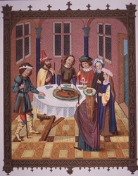 Juutalainen pääsiäisseremonia (väri litho)