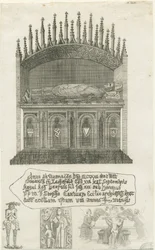 Lichfieldin katedraali - Piispan hauta [?Piispa Cornhill]: etsaus, nd [?1700-luvun loppu] (painettu)