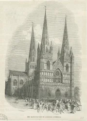 Lichfield Cathedral - West Front: puupiirros, nd [1843] (painettu)