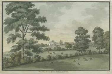 Needwood - Brickley Lodge: akvarellimaalaus ja [c 1786] (maalaus)