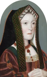 Muotokuva naisesta, jonka sanotaan olevan Lady Margaret Percy, Cumberlandin kreivitär (öljy paneelille).