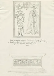 Sandon Church - Hugh Erdeswicken ja Cecilian [Bassett] hauta: kynä- ja mustepiirustus, nd [?18. vuosisadalla] (piirustus)