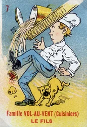 Seitsemän perheen peli: Vol-au-Vent-perheen poika (kokit). Jouier-korttimuseo, Issy-les-Moulineaux.