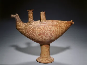 Geometrinen lintu Askos, n.700 eKr. (saviastia).