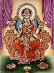 Jumalatar Lakshmi miniatyyri maalaus Ivory