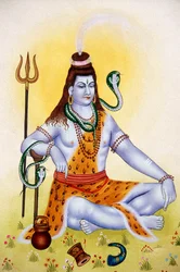 Lord Shiva Shanker miniatyyri maalaus paperille