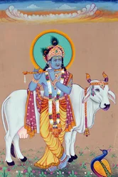 Miniatyyri maalaus Jumala Krishna
