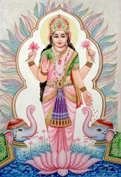 Miniatyyrimaalaus jumalattaresta Laxmi, Intia
