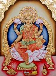 Miniatyyrimaalaus jumalattaresta Laxmi, Intia