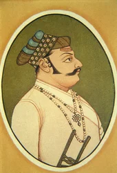 Maharaja Udai Singhin muotokuva, Udaipur, Rajasthan, Intia
