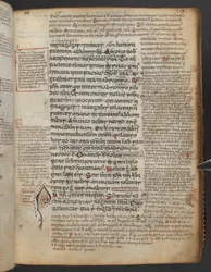 Harley 1802, f.19r, Koristettu alkukirjaimella 