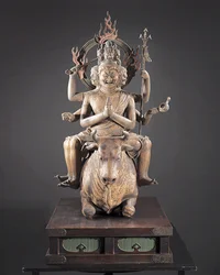 Daiitoku Myoo, Kamakura-kausi, n. 1251-1299 (puu, metalli, kultalehti ja pigmentti)