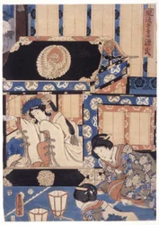 Furyu Azuma Genji (värillinen puupiirros)