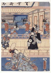 Genji (värillinen puupiirros)