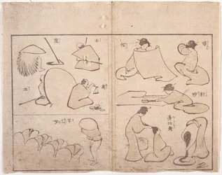 Hokusai-figuuri (värillinen puupiirros)
