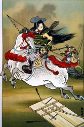 Tomoe, Japanin rohkea naissoturi Genji- ja Heishi-aikoina (värilitho)