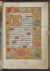 Kings 9, f.232r, tuntikirja, Sarumin käyttö ("Anne Boleynin tuntikirja") (pergamentti).