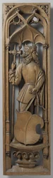 Paneeli urkukotelosta, c. 1510-20 (tammi, jossa on jälkiä polykromiasta)