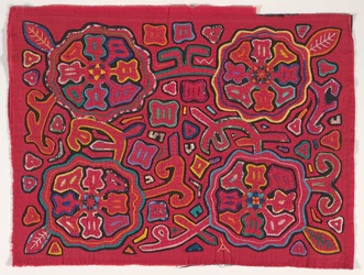 Paitapaneeli (mola), Kuna People, San Blas Islands, noin 1950-luku (applikoitu puuvilla)