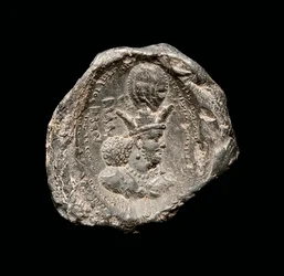 Bulla, jossa kaiverrus, Sasanian aikakausi, 4. vuosisata (keraaminen)