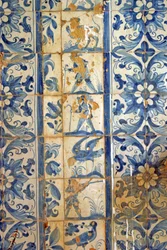 Metsästyskohtauksia kuvaava paneeli, Tarouca, Portugali (keraamiset laatat)