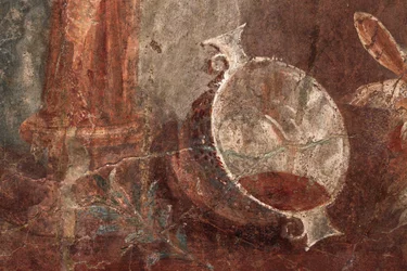 Dionysoksen patsas, vuohen pää ja hedelmä, Herculaneum