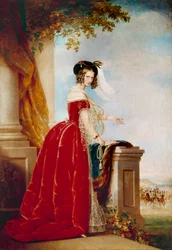 Muotokuva impress Alexandra Fedorovnasta tai Aleksandra Fedorovnasta (1872-1918), Nikolai II:n vaimosta. Anonyymi maalaus venäläisestä koulusta. Pietari, Eremitaaši.