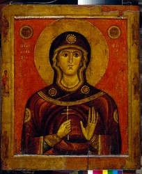 Saint Juliana of Nicomedia (4. vuosisadan alku) (Saint Juliana) - Novgorodin perinteen ikoni (Venäjä), tempera puulla, 1200-luvun alku - Valtion Tretjakovin galleria, Moskova