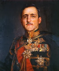 Jugoslavian kuningas Aleksanteri I (öljy kankaalle)