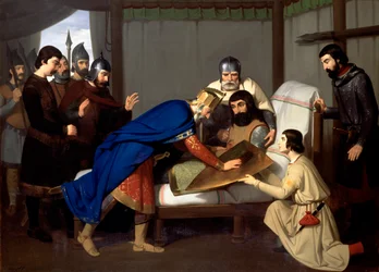 The Death of Wilfred the Hairy (öljy kankaalle)