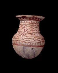 Civilization Ban Chieng: maalattu maljakko. 650 eaa. Thaimaasta. Pariisi, Musee Guimet, Musee national des Arts Asians.