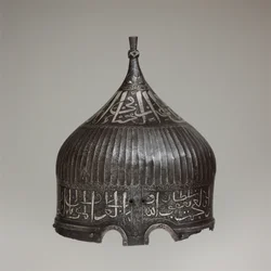 Turbaanikypärä, n. 1478–1490 (teräs, rauta, hopea)