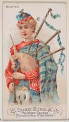 Säkkipilli, Musical Instruments -sarjasta N82 Duke-tuotemerkin savukkeille, 1888, 1888.