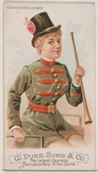 Coaching Horn, Musical Instruments -sarjasta N82 Duke-tuotemerkin savukkeille, 1888, 1888.