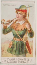 Metsästystorvi, Musical Instruments -sarjan N82 Duke-tupakeille, 1888, 1888.