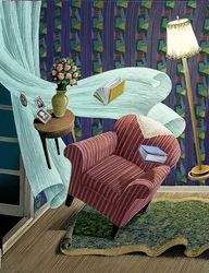 Blithe Spirit, 2018 (raaputusalusta, väritetty digitaalisesti)