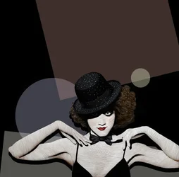 Cabaret, 2019 (raaputusalusta, väritetty digitaalisesti)