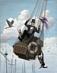 Tohtori Dolittlen matkat, 2012 (raaputusalusta, väritetty digitaalisesti)