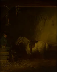Poni vakaassa sisustuksessa (öljy kankaalle)